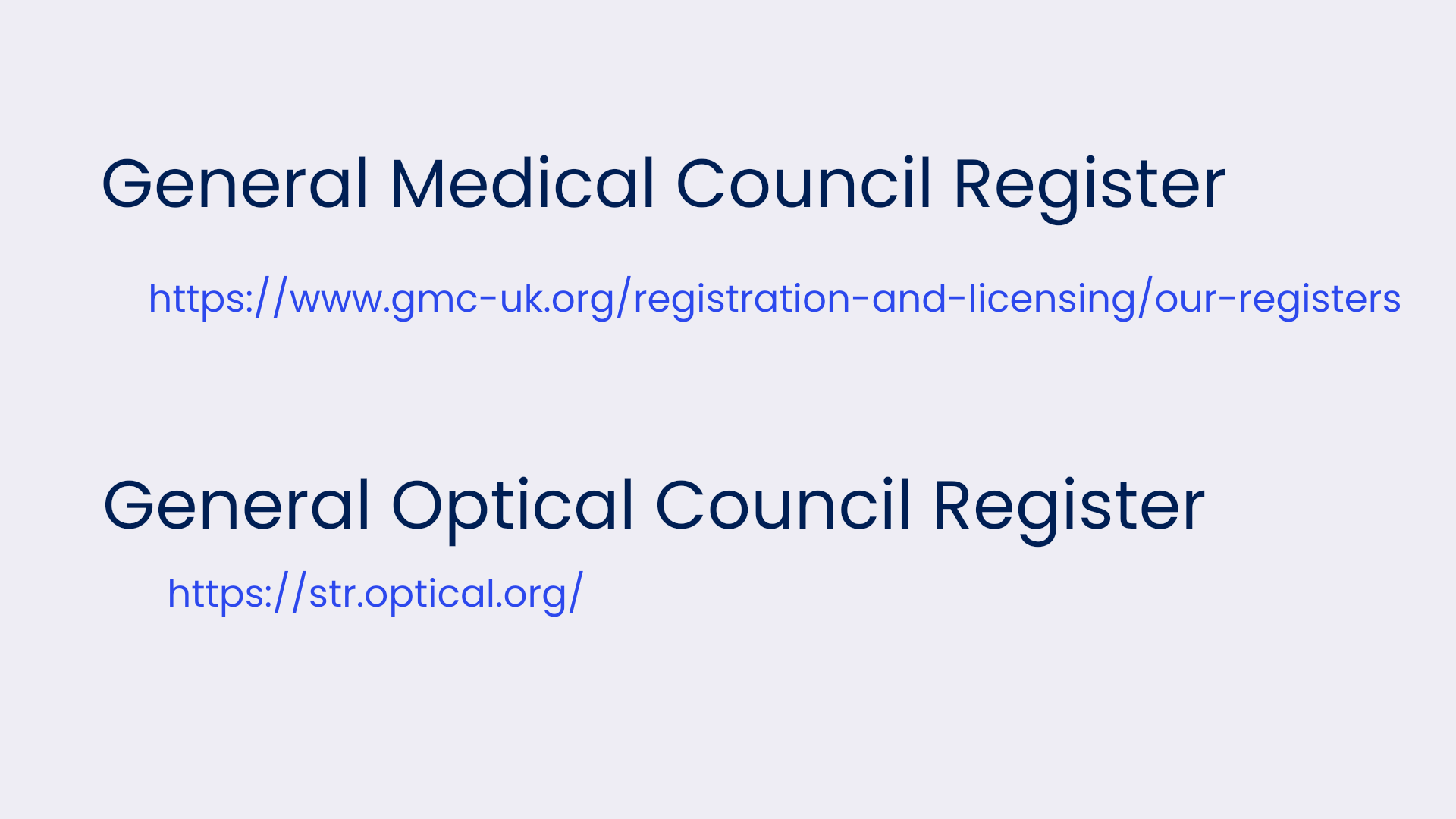 Guide showing where to find a professional registration number online