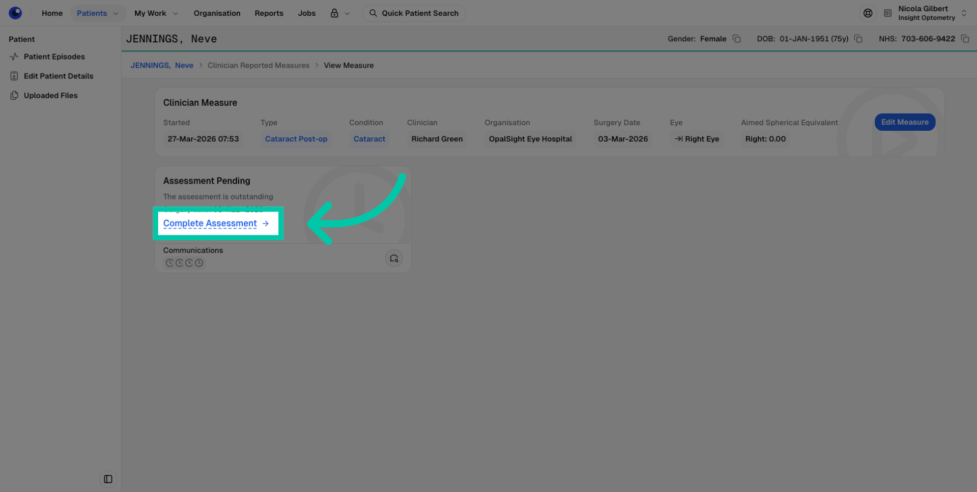Complete Assessment Section