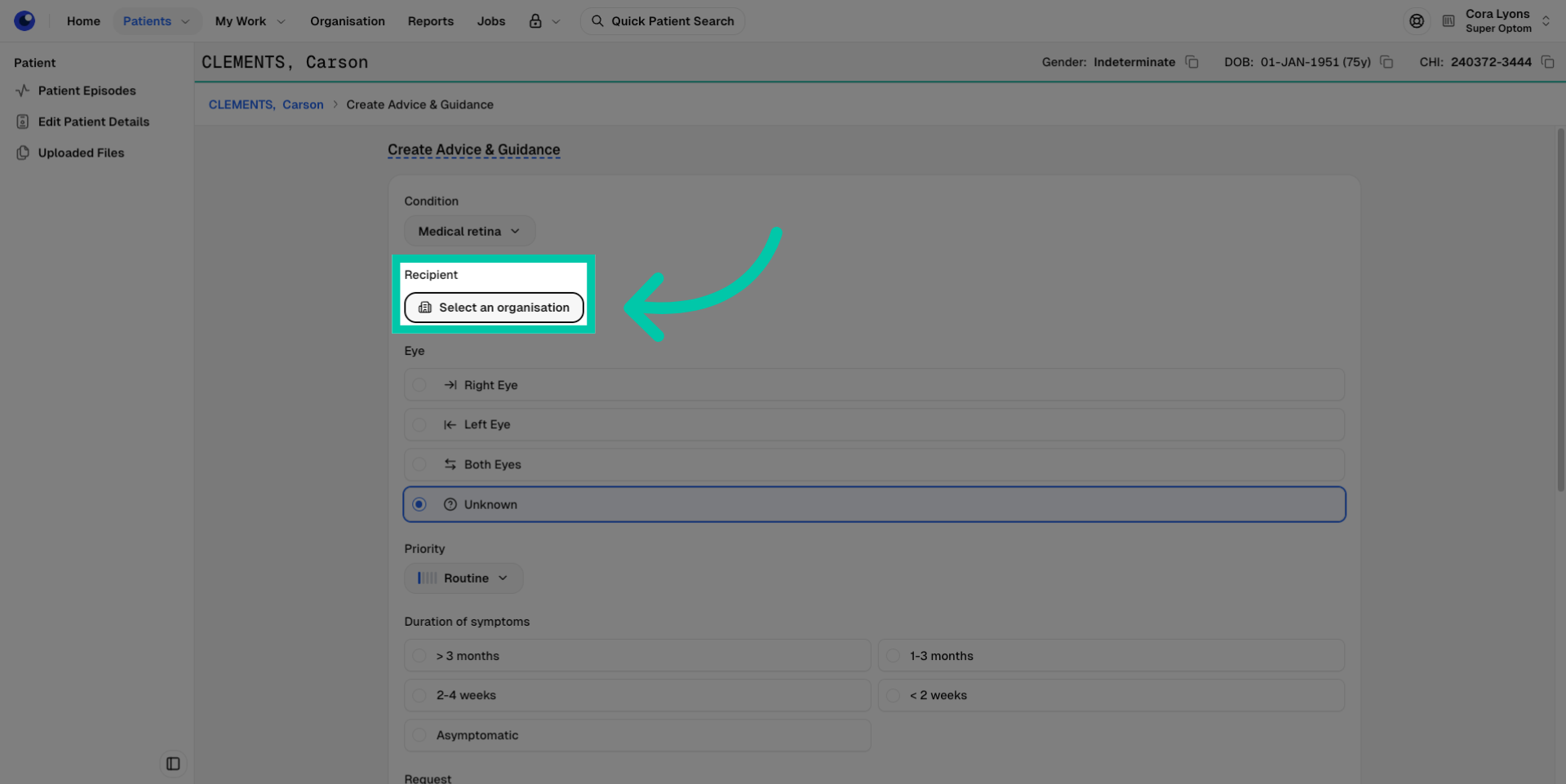 Open Organisation Selector